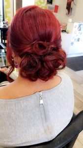 Red hair up do