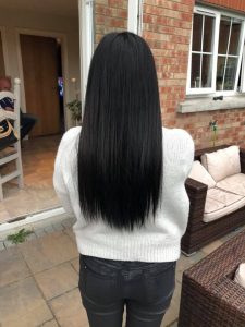 woman with long straight dark hair