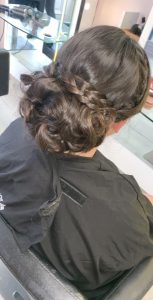 woman with braided updo